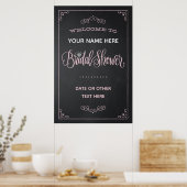 Affiche de bains de mariage de style tableau noir (Cuisine)
