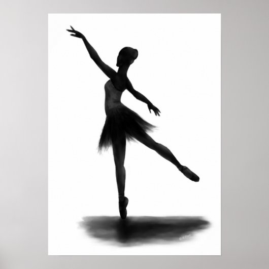 Affiche de ballerine "Practice Makes Perfect" (Devant)