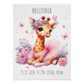 Affiche de ballet de girafe de bébé personnalisée (Devant)