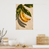 Affiche de banane disco, art mural de fruit funky (Cuisine)
