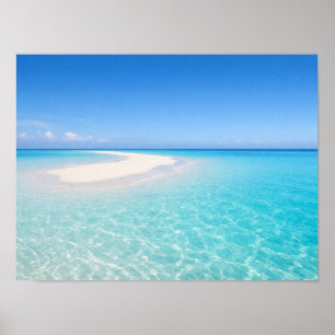 Affiche de banc de sable tropical océan turquoise