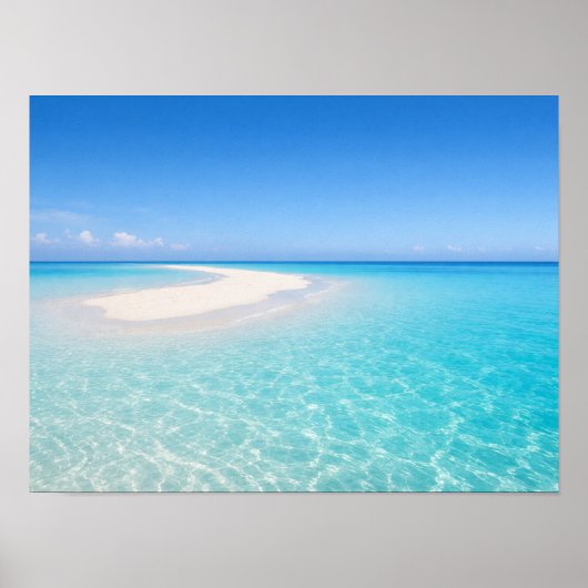 Affiche de banc de sable tropical océan turquoise (Devant)
