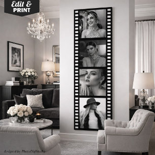 Affiche de bande de film photo personnalisée, fête
