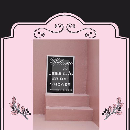 Affiche de bapteme noir et blanc simple