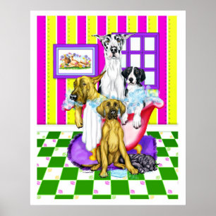 Affiche de baquet de great dane pleine