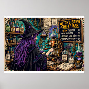 Affiche de Bar à Café Brûle de Sorcière Art d'Alch
