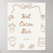 Affiche de bar à chocolat chaud dessiné à la main  (Devant)