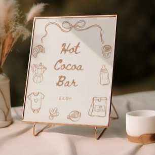 Affiche de bar à chocolat chaud dessiné à la main 