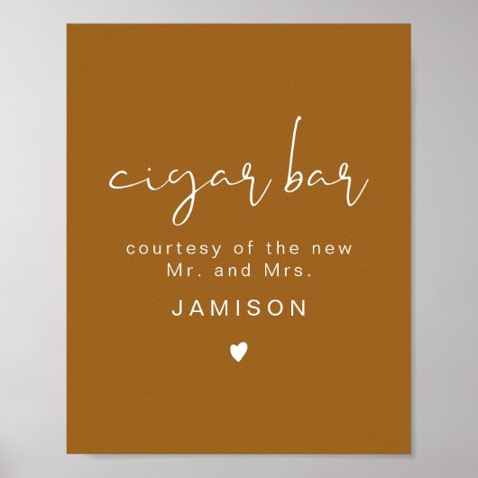 Affiche de bar à cigares de mariage INDIE Boho ora (Devant)