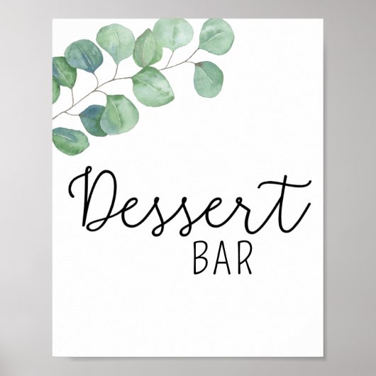 Affiche de bar à desserts - Eucalyptus (Devant)