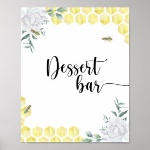 Affiche de bar à desserts - Fleur de abeille