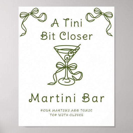 Affiche de bar à Martini pour enterrement de vie d (Devant)