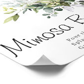 Affiche de bar à mimosa à l'aquarelle d'eucalyptus (Coin)