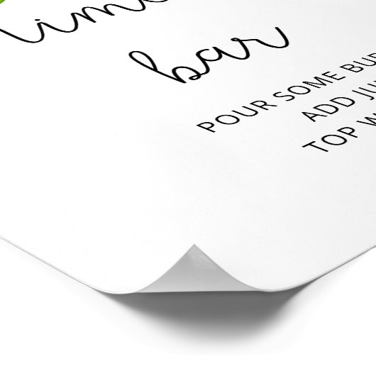 Affiche de bar à mimosa aux roses à l'aquarelle (Coin)