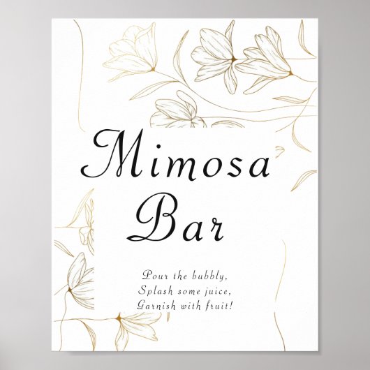 Affiche de bar à mimosa fleur d'or (Devant)