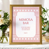 Affiche de bar à mimosa pour fête de déesse
