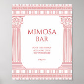 Affiche de bar à mimosa pour fête de déesse (Devant)