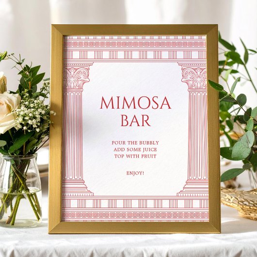 Affiche de bar à mimosa pour soirée divine