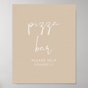 Affiche de bar à pizza beige ton terre bohème INDI
