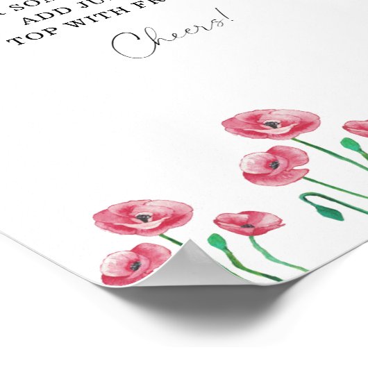 Affiche de bar à sangria florale moderne à l'aquar (Coin)