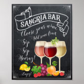 affiche de bar à sangria tableau noir (Devant)