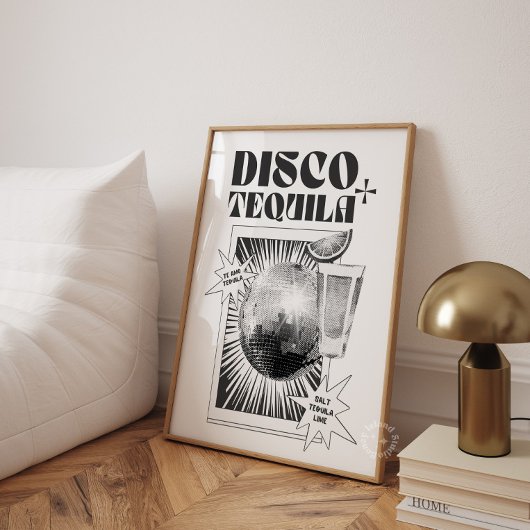 Affiche de bar à tequila et disco sur chariot