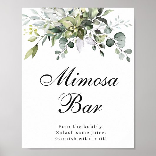Affiche de bar à thème Eucalyptus Mimosa (Devant)