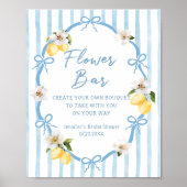 Affiche de bar de fleurs de douche de mariage au c (Devant)