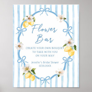 Affiche de bar de fleurs de douche de mariage ital