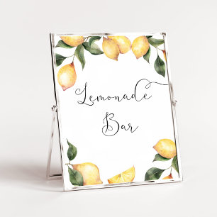 Affiche de bar de limonade au citron à l'aquarelle