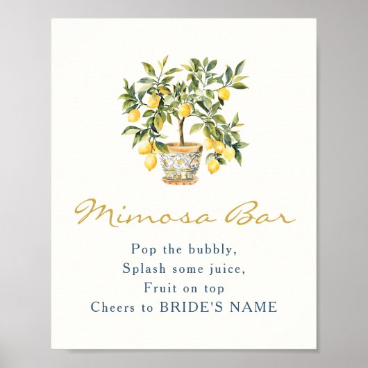 Affiche de bar Mimosa au citron (Devant)