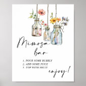 Affiche de bar Mimosa Pot de fleurs frais du march (Devant)