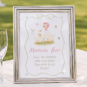 Affiche de bar Momosa Baby Shower Pink Mother Goos