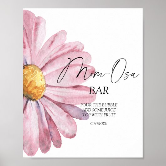 Affiche de bar Mon-osa à l'aquarelle Daisy (Devant)