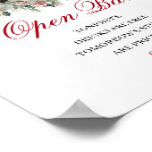 Affiche de Bar Ouvert Burgundy Blush Romantique (Coin)