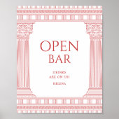 Affiche de bar ouvert pour la fête des déesses (Devant)