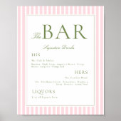 Affiche de BAR rayée rose (Devant)