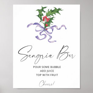 Affiche de bar sangria d'hiver de Noël