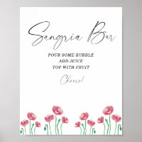 Affiche de bar sangria florale moderne aquarelle
