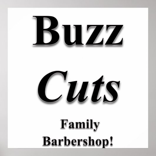 Affiche de Barbier de Famille Coupes Buzz Matte (Devant)