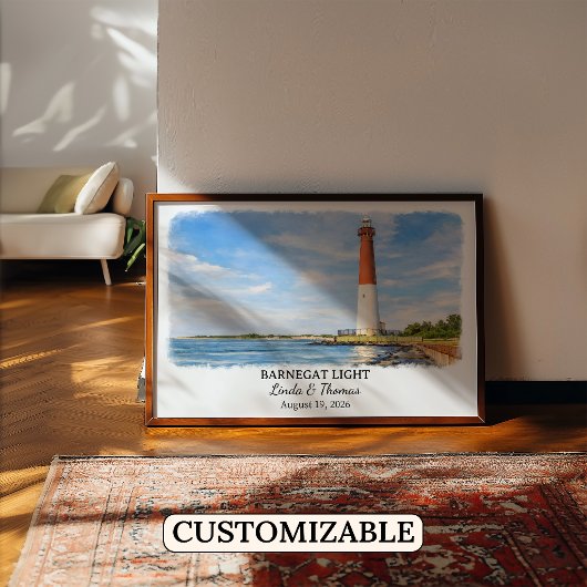 Affiche de Barnegat Light New Jersey, Aquarelle