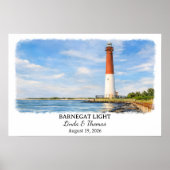 Affiche de Barnegat Light New Jersey, Aquarelle (Devant)