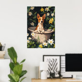 Affiche de Basenji dans la baignoire, Affiche de c (Bureau à domicile)