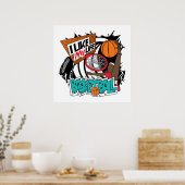 Affiche de basket-ball "J'aime MA vie" (Cuisine)
