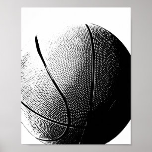 Affiche de basketball noir blanc impression sporti