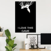 Affiche de basketball unique en noir et blanc Pop (Bureau à domicile)