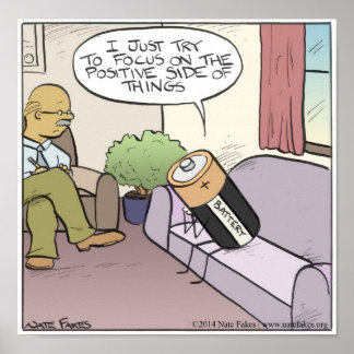 Affiche de batterie positive