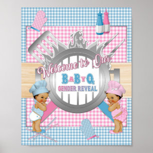 Affiche de BBQ pour révélation du sexe Bébé Rose B
