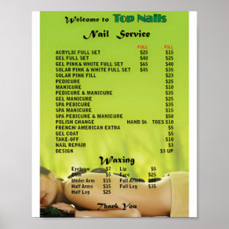 Affiche de beauté de salon de manucure