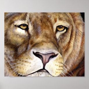 Affiche de beaux-arts de visage de lions